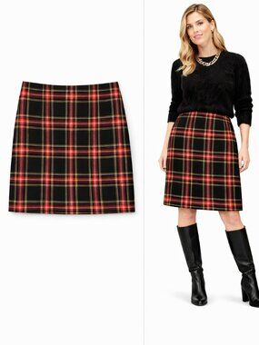 J.Crew Classic Tartan Plaid Skirt Preppy Fall Winter Style | Sz 14